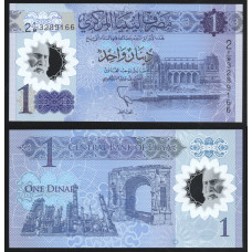 Ливия 1 динар 2019 год P#81 Полимер UNC 