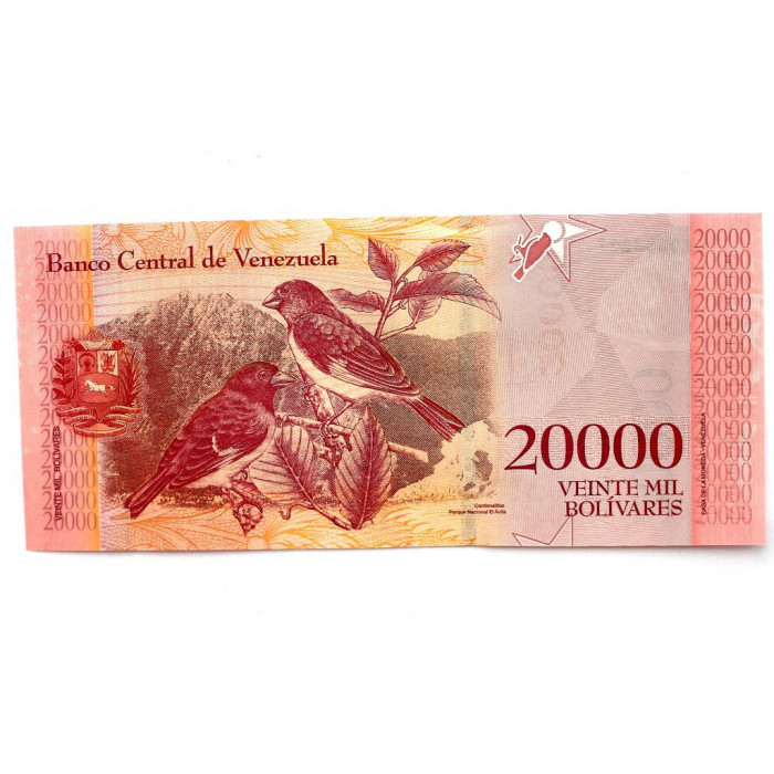 ВЕНЕСУЭЛА 20000 боливаров 2017 UNC. ОГНЕННЫЙ ЧИЖ