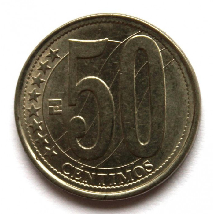 ВЕНЕСУЭЛА 50 сентимо 2007 (Y# 92) БЕЛЫЙ КОНЬ СВОБОДЫ