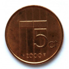 НИДЕРЛАНДЫ 5 центов 2000 (KM# 202) БЕАТРИКС