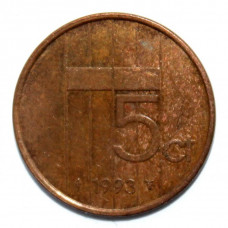 НИДЕРЛАНДЫ 5 центов 1993 ( KM# 202) БЕАТРИКС