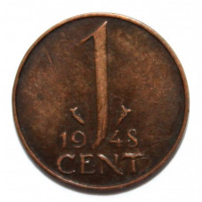НИДЕРЛАНДЫ 1 цент 1948 ( KM# 175) ВИЛЬГЕЛЬМИНА