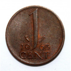 НИДЕРЛАНДЫ 1 цент 1963 ( KM# 180) ЮЛИАНА