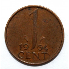 НИДЕРЛАНДЫ 1 цент 1964 ( KM# 180) ЮЛИАНА