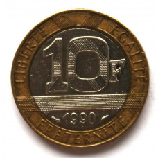 ФРАНЦИЯ 10 франков 1990 (KM# 964.1)