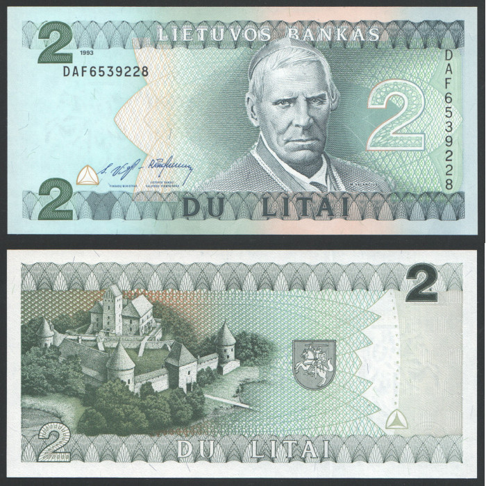Литва  2 Лита 1993 год. DAF 6539228