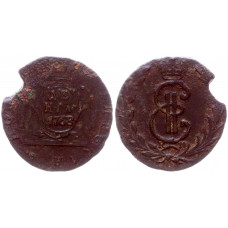 Россия Сибирь Денга 1768 КМ год Бит# 1173 Сибирская монета Вензель Екатерины II