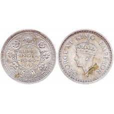 Британская Индия 1/4 Рупии 1944 год Серебро KM# 547 Император Георг VI