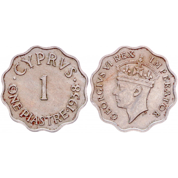 Кипр 1 Пиастр 1938 год KM# 23 Георг VI