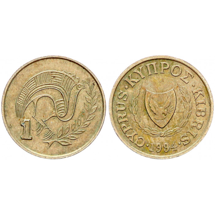 Кипр 1 Цент 1994 год KM# 53.3 Птица в неолитическом стиле