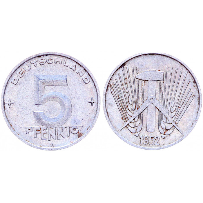 Германия 5 Пфеннигов 1952 A год KM# 6 Берлин ГДР
