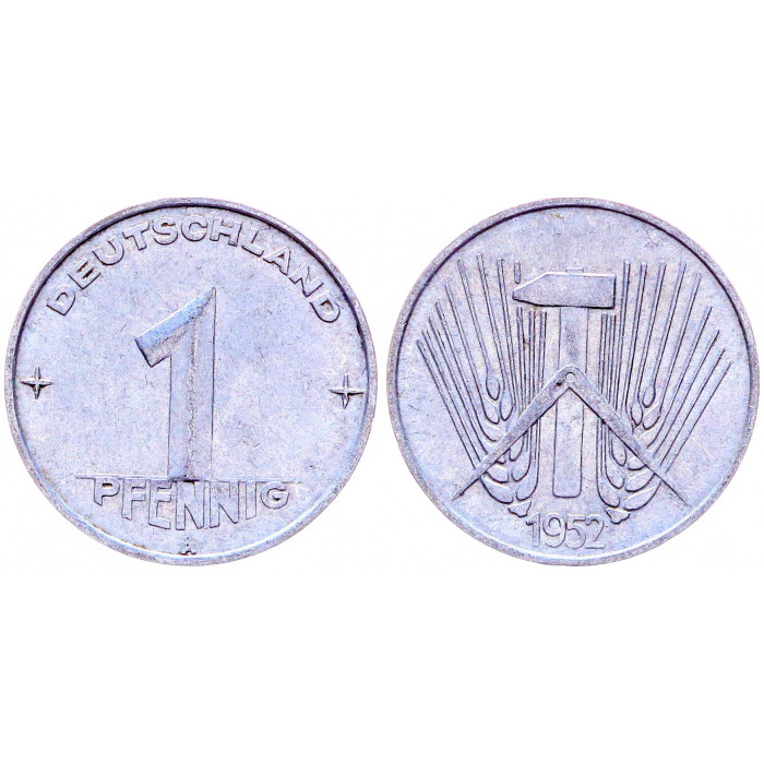 Германия 1 Пфенниг 1952 A год KM# 5 Берлин ГДР