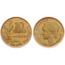 Франция 10 Франков 1951 год KM# 915.1 Марианна