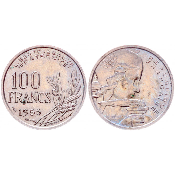 Франция 100 Франков 1955 год KM# 919.1 Париж
