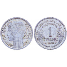 Франция 1 Франк 1946 год KM# 885a.1 Рог изобилия Марианна