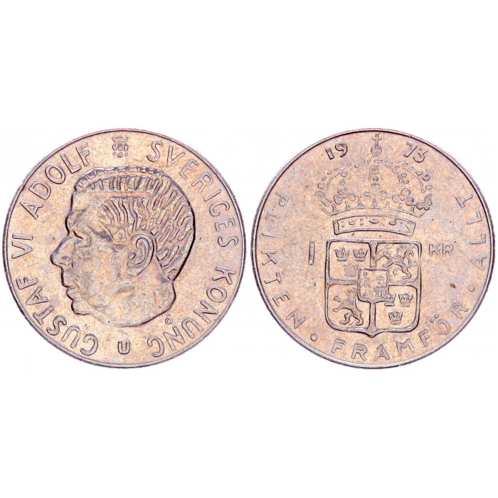 Швеция 1 Крона 1973 год KM# 826a 63-ий Король Густав VI