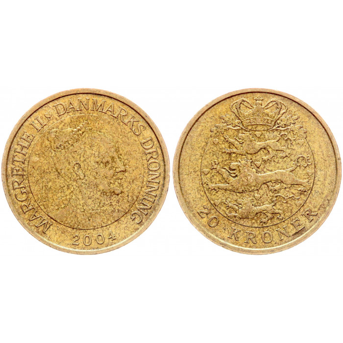 Дания 20 Крон 2004 год KM# 891 53-я Королева Маргрете II