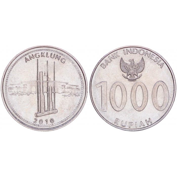Индонезия 1000 Рупий 2010 год AUNC KM# 70 Ангклунг