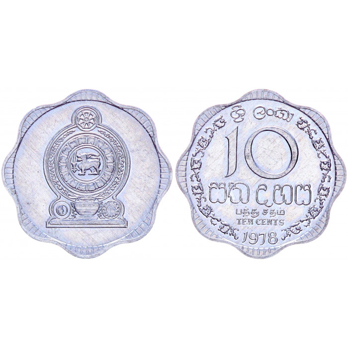 Шри-Ланка 10 Центов 1988 год KM# 140a