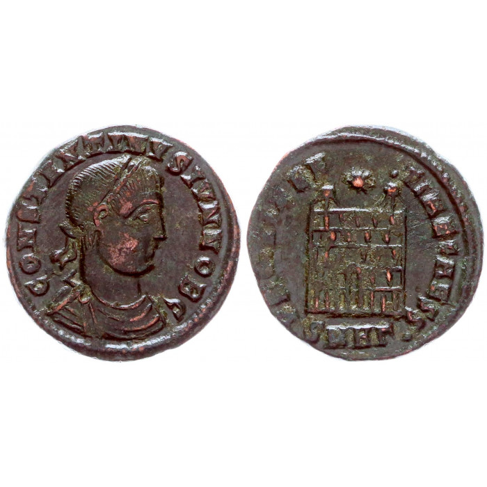 Римская Империя 1 Фолис 328 - 329 год RIC# RIC VII# 153 56-ой Имп. Константин I, Запад, с 324 55-ый Восток