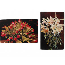 СССР комплект из 2 открыток «БУКЕТ». Тюльпаны. Лилии (Изобразительное искусство, 1973) Чистые. Посткроссинг