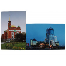 Комплект из 2 почтовых открыток «САМАРА». Здание железнодорожного вокзала. Соборная мечеть. Чистые. Посткроссинг