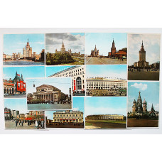 СССР комплект из 12 открыток «МОСКВА». Нарядный город. Первомайские праздники. Стадион. Чистые. Посткроссинг