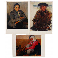 СССР комплект из 3 открыток «ЗИНАИДА СЕРЕБРЯКОВА». Русский музей (Изогиз, 1985) Чистые. Посткроссинг