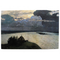 «НАД ВЕЧНЫМ ПОКОЕМ». Исаак Левитан. Почтовая открытка 2023 года. Чистая. Посткроссинг