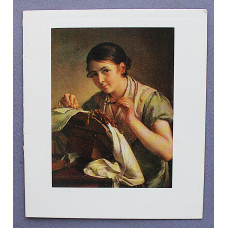 СССР двойная открытка «КРУЖЕВНИЦА». Василий Тропинин. Третьяковская галерея (Ленинград, 1977) Чистая