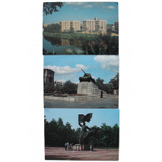 СССР комплект из 3 открыток «ОРЕЛ». Сквер Танкистов. Памятник комсомольцам (1987 год) Чистые