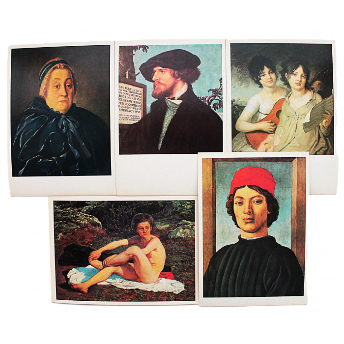 СССР комплект из 5 открыток «ЖИВОПИСЬ» (1985 год) С описанием полотен