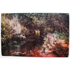 ФРАНЦИЯ открытка «Un jardin au Bas-Rouvron». Сад. Чистая