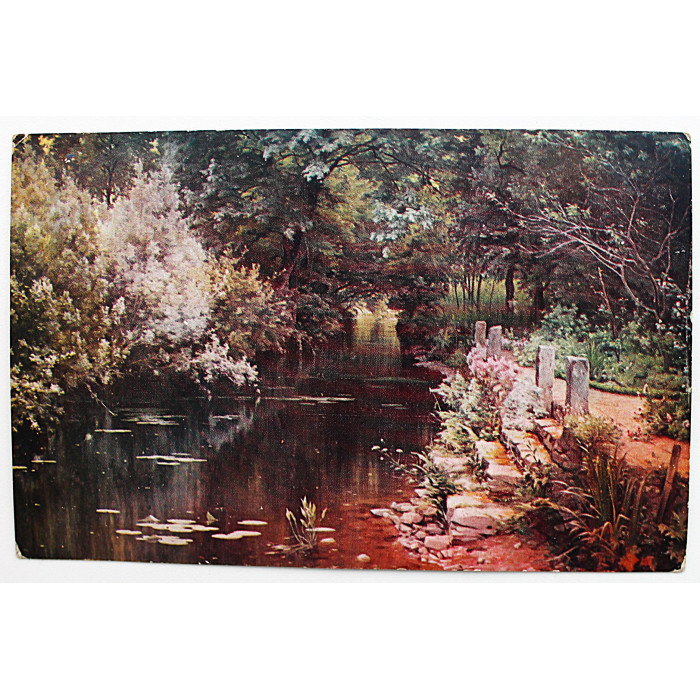 ФРАНЦИЯ открытка «Un jardin au Bas-Rouvron». Сад. Чистая