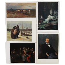 СССР комплект из 5 почтовых открыток «ТРЕТЬЯКОВСКАЯ ГАЛЕРЕЯ» (Изогиз, 1958-63) Чистые