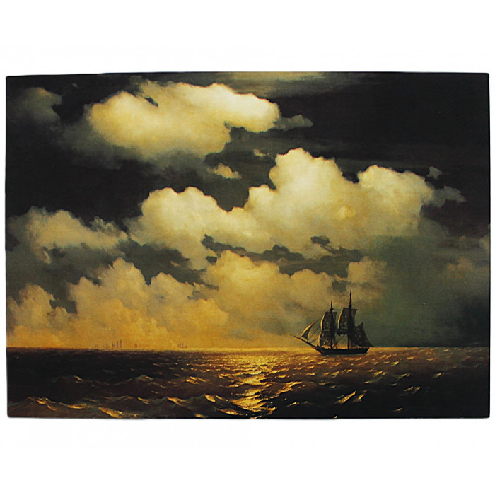 Открытка "Бриг МЕРКУРИЙ после победы". Иван Айвазовский. (2017 год) Новая. Посткроссинг