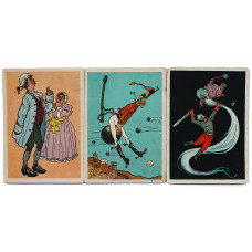 СССР художник Вальк - Руслан и Людмила, Приключения Мюнхгаузена, Недоросль (СХ, 1959) Комплект из 3 открыток