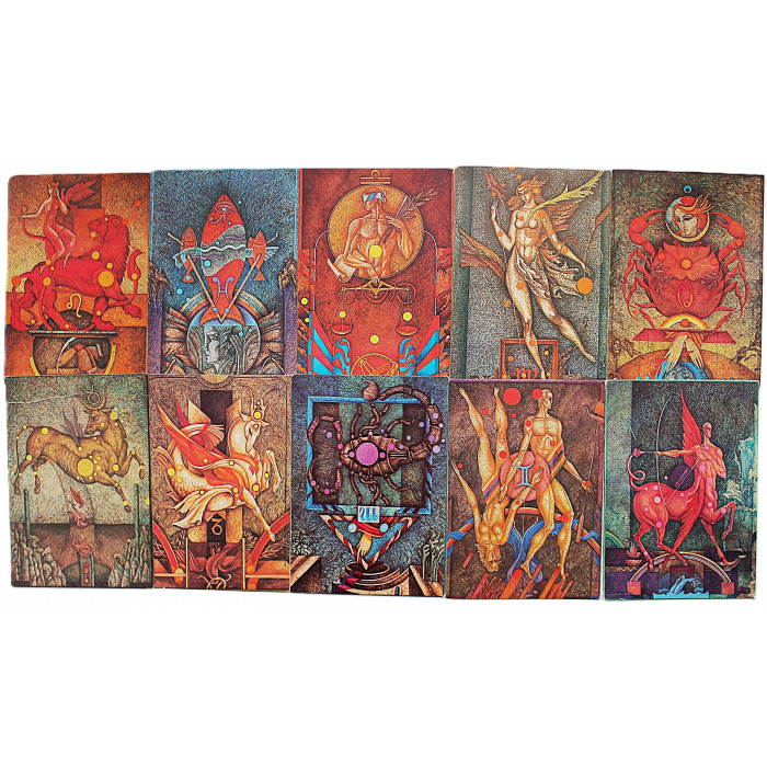 СССР (Эстония) "Знаки зодиака". Комплект из 10 открыток (Таллин, 1984) Станишевский. Чистые