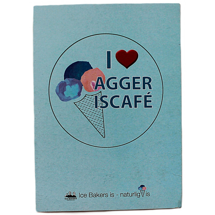 ДАНИЯ открытка "I love Agger iscafe". Я люблю Аггер. Кафе-мороженное в Яммербугте. Новая