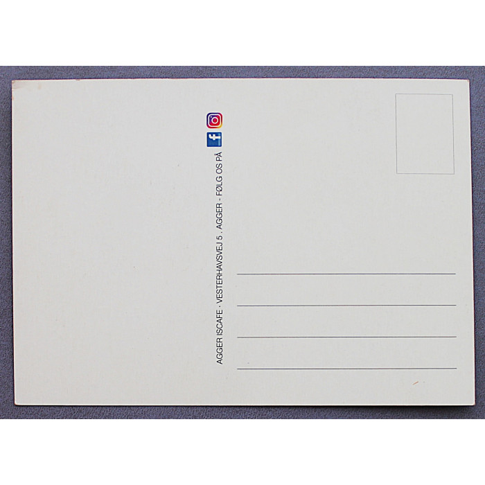 ДАНИЯ открытка "I love Agger iscafe". Я люблю Аггер. Кафе-мороженное в Яммербугте. Новая