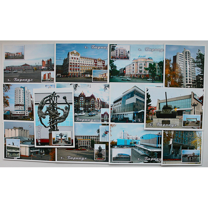 Достопримечательности Барнаула. Комплект из 13 открыток с описанием (2007 год)