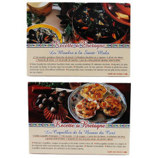 ФРАНЦИЯ пара открыток «БРЕТТАНСКИЙ РЕЦЕПТ». Ракушки кюри. Мидии в стиле Сен-Мало. Новые