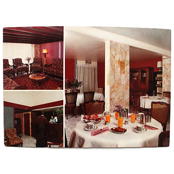 ФРАНЦИЯ почтовая открытка «INSTITUT HOTEL». Интерьеры отеля в Гренобле. Чистая