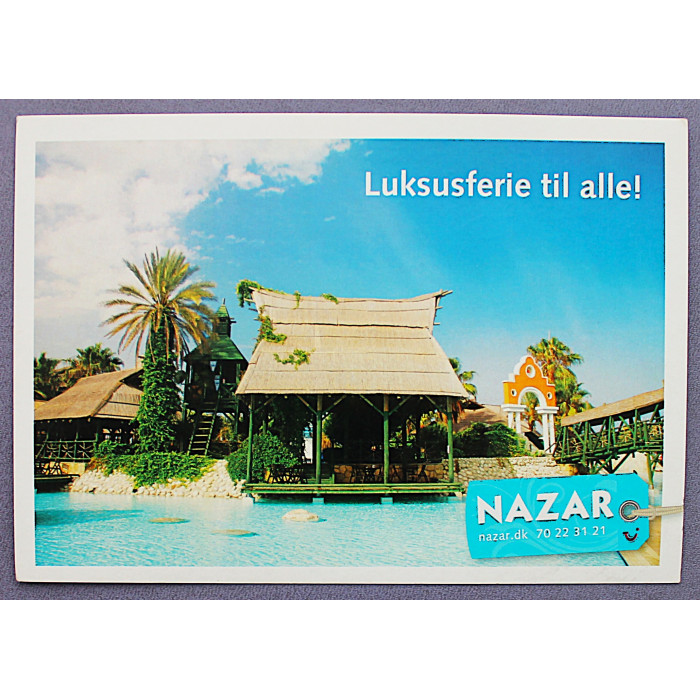 ДАНИЯ почтовая открытка «TIVOLI». Реклама отеля в Сиде (Турция). Роскошный отдых для всех. Новая