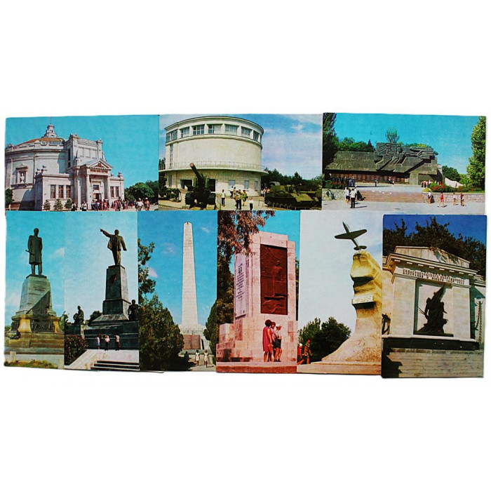 СССР комплект из 10 открыток "КРЫМ". Севастополь. Памятники революции и боевой славы (Киев, 1979)