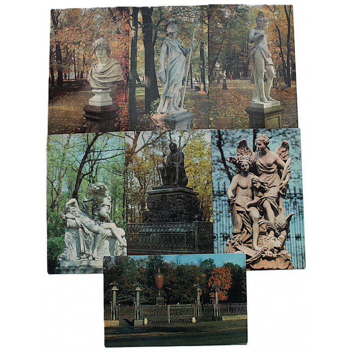 СССР комплект из 7 открыток "Ленинград". Летний сад (Лениздат, 1980) Чистые