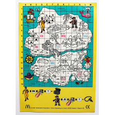 Германия. Открытка рекламная "Пиратская карта". Брендированная игра от "McDonalds". Happy Meal