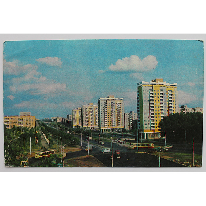 СССР открытка "Минск". Партизанский проспект и площадь Ванеева (1977 год) Чистая