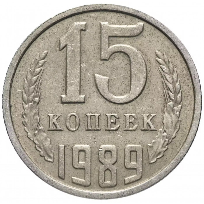 СССР 15 Копеек 1989 год. Из Оборота