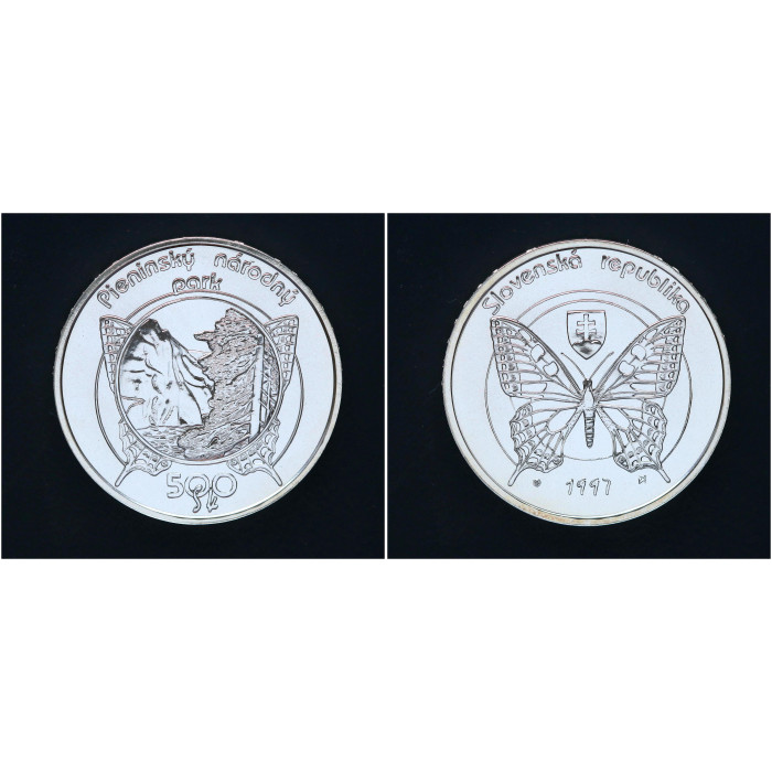 Словакия 500 Крон 1997 год. 925. Национальный парк Пьенины. Бабочка РЕДКАЯ